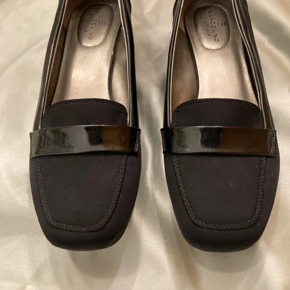 Bandolino Latera Black Wedge Slip-On Loafer Flats Faux Leather Size 6 VGUC - Picture 8 of 14